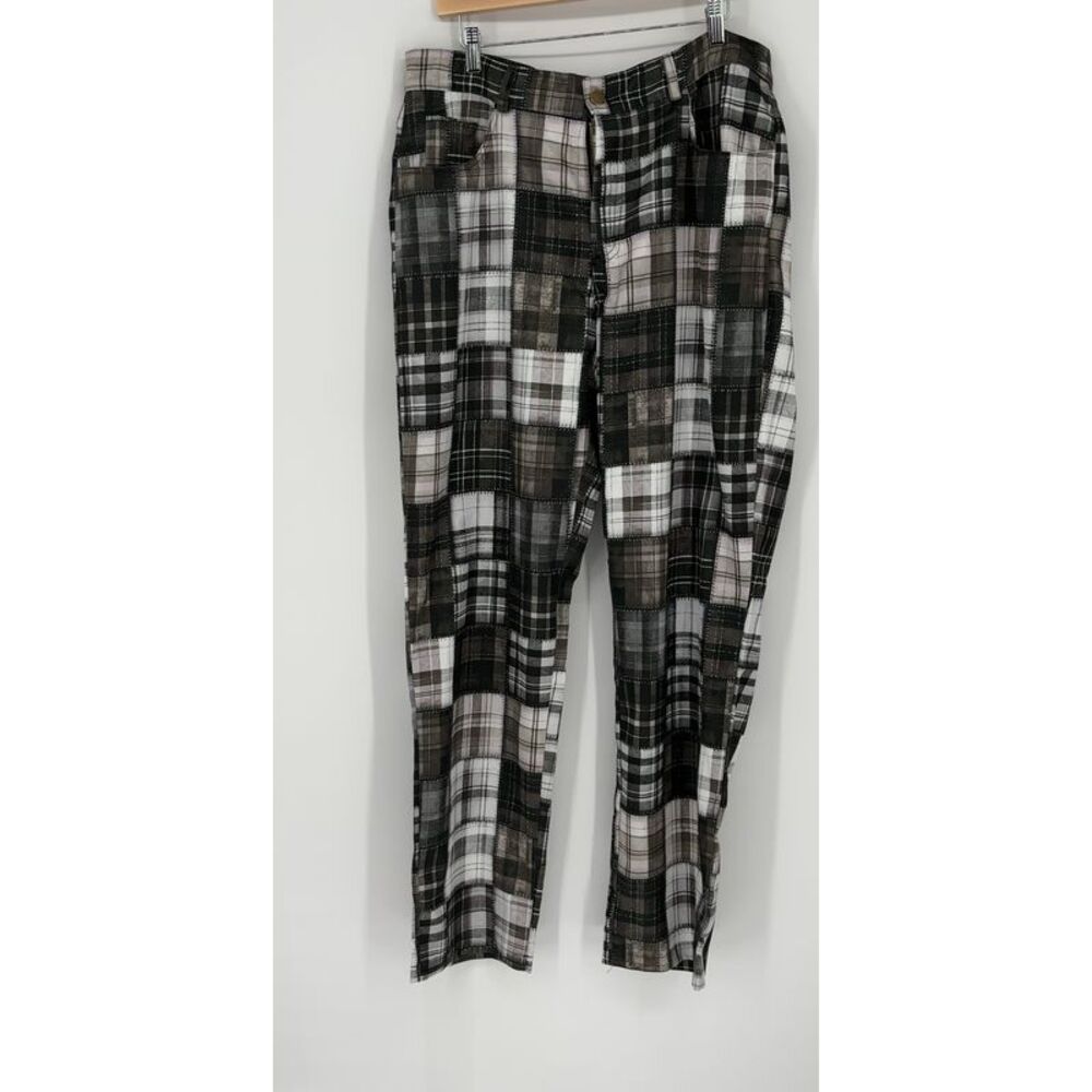 Conceptual Subculture Plaid Jean Style Pants